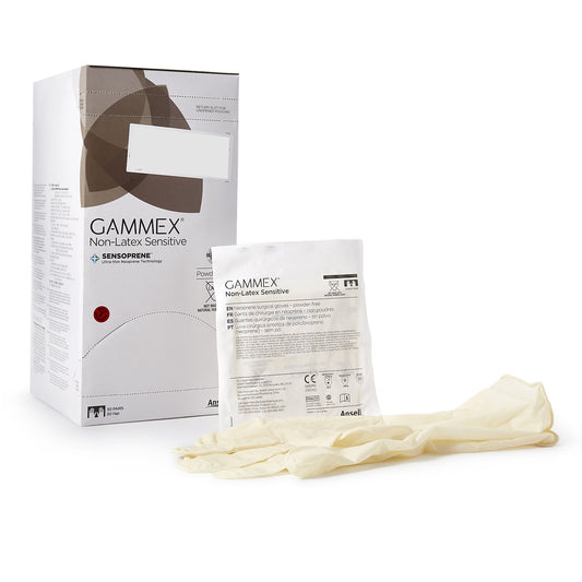 Surgical Glove GAMMEX® Non-Latex Sensitive Size 7 Sterile Polychloroprene Standard Cuff Length Micro-Textured Cream Chemo Tested - 20277270