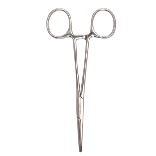Hemostatic Forceps McKesson Kelly 5-1/2 Inch Length Floor / Office Grade Pakistani Stainless Steel NonSterile Locking Finger Ring Handle Straight Serr