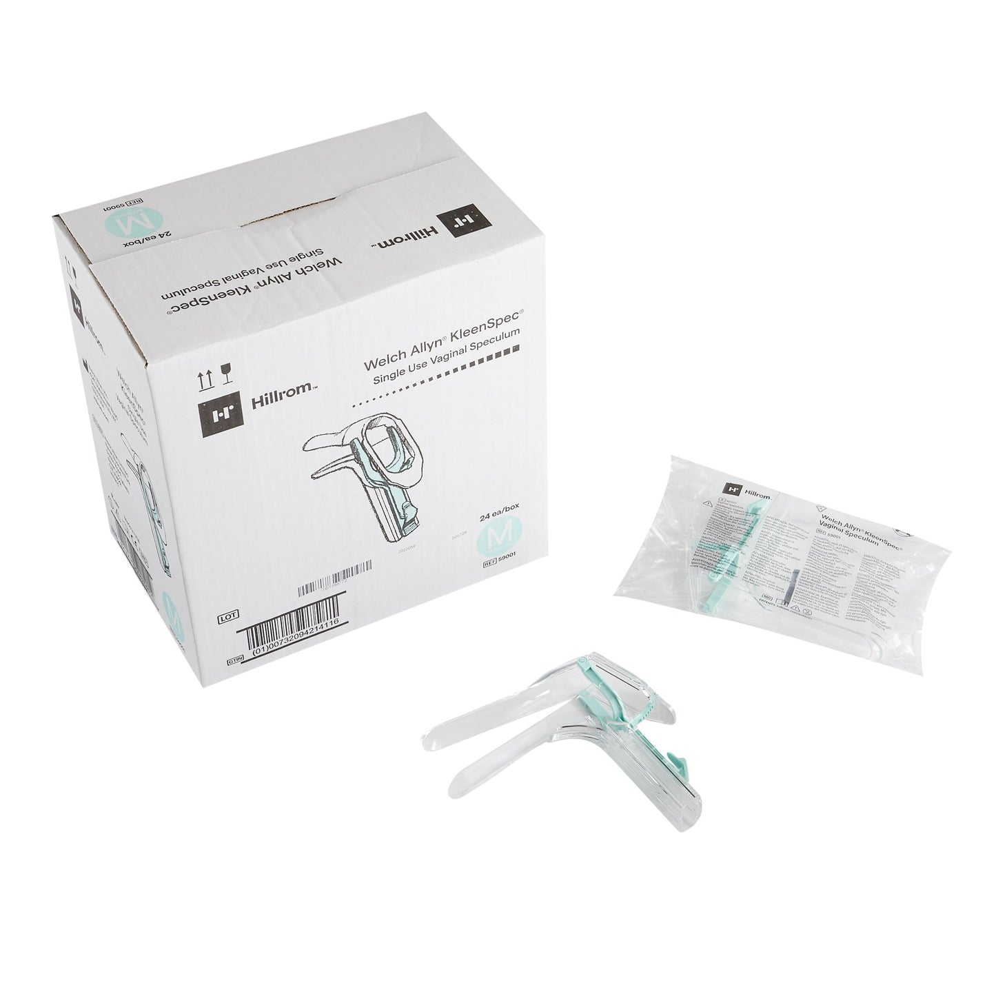 Welch Allyn KleenSpec 590 Series Premium Vaginal Speculum, Medium 59001, Box of 24