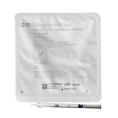 BD PrecisionGlide™ Allergy Syringe 27G x 1/2" 1mL Volume - 305540