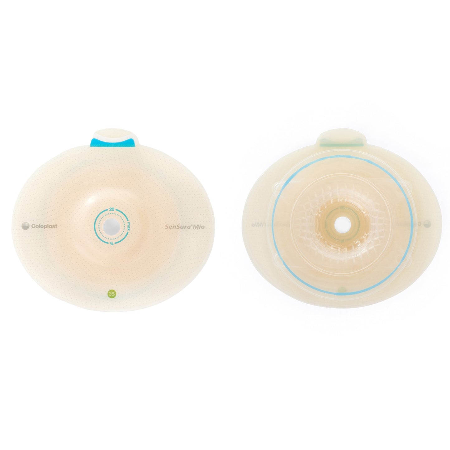 Ostomy Barrier SenSura® Mio Flex Trim to Fit, Standard Wear Elastic Adhesive 35 mm Flange Green Code System 10 to 20 mm Opening - 16471