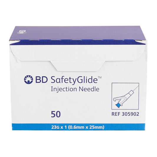 Hypodermic Needle SafetyGlide™ Sliding Safety Needle 23 Gauge 1 Inch Length Regular Wall - 305902