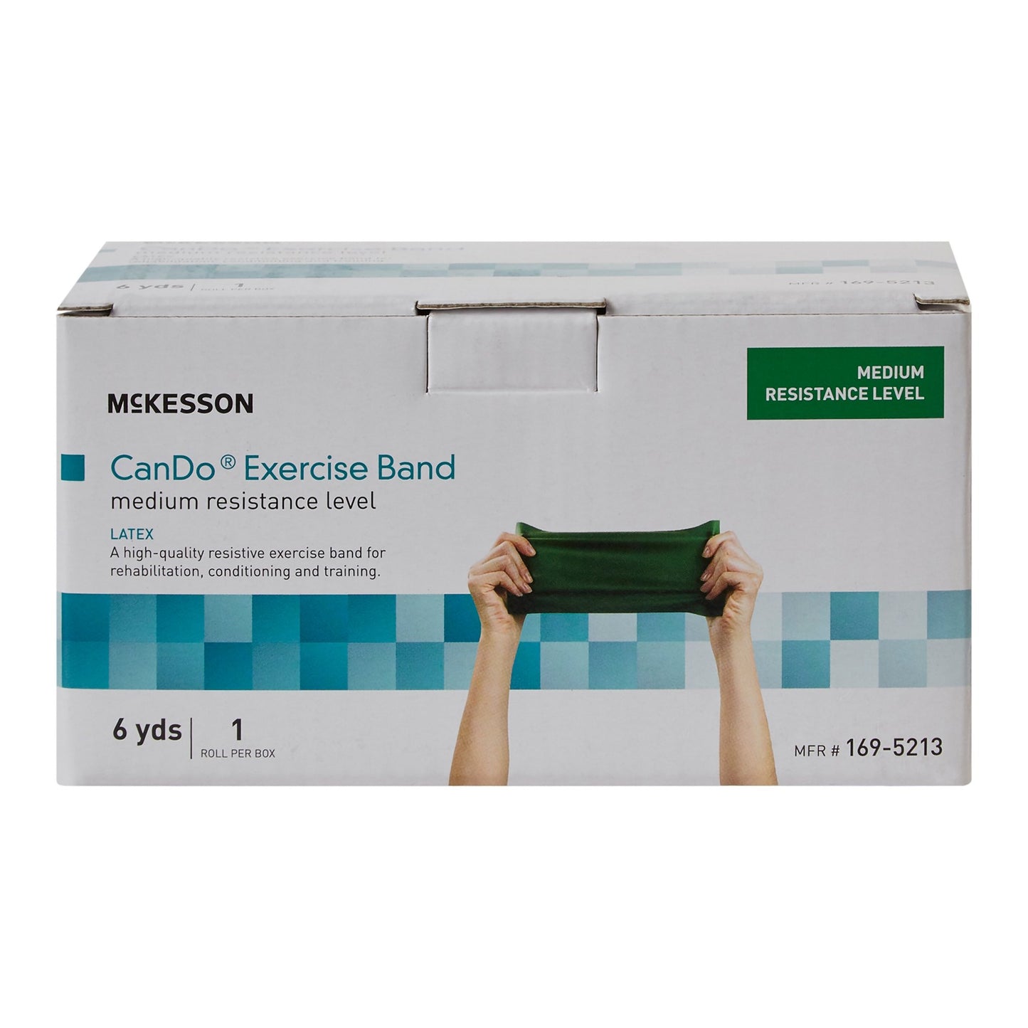 McKesson Exercise Resistance Band, Green, 5 Inch x 6 Yard, Medium Resistance 169-5213