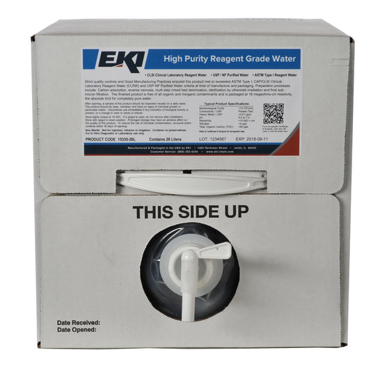 EK Industries Inc Ek Industries Inc Deionized Water Chemistry Reagent, 20 Liter Cubitainer 15335-20L, 1 Each