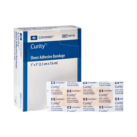Cardinal Curity Sheer Adhesive Strip, 1 x 3 Inch 44119, Case of 3600