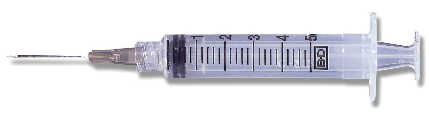 Standard Hypodermic Syringe with Needle PrecisionGlide™ 5 mL 1-1/2 Inch 21 Gauge NonSafety Thin Wall - 309633