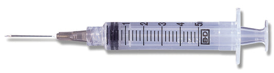 Standard Hypodermic Syringe with Needle PrecisionGlide™ 5 mL 1-1/2 Inch 21 Gauge NonSafety Thin Wall - 309633