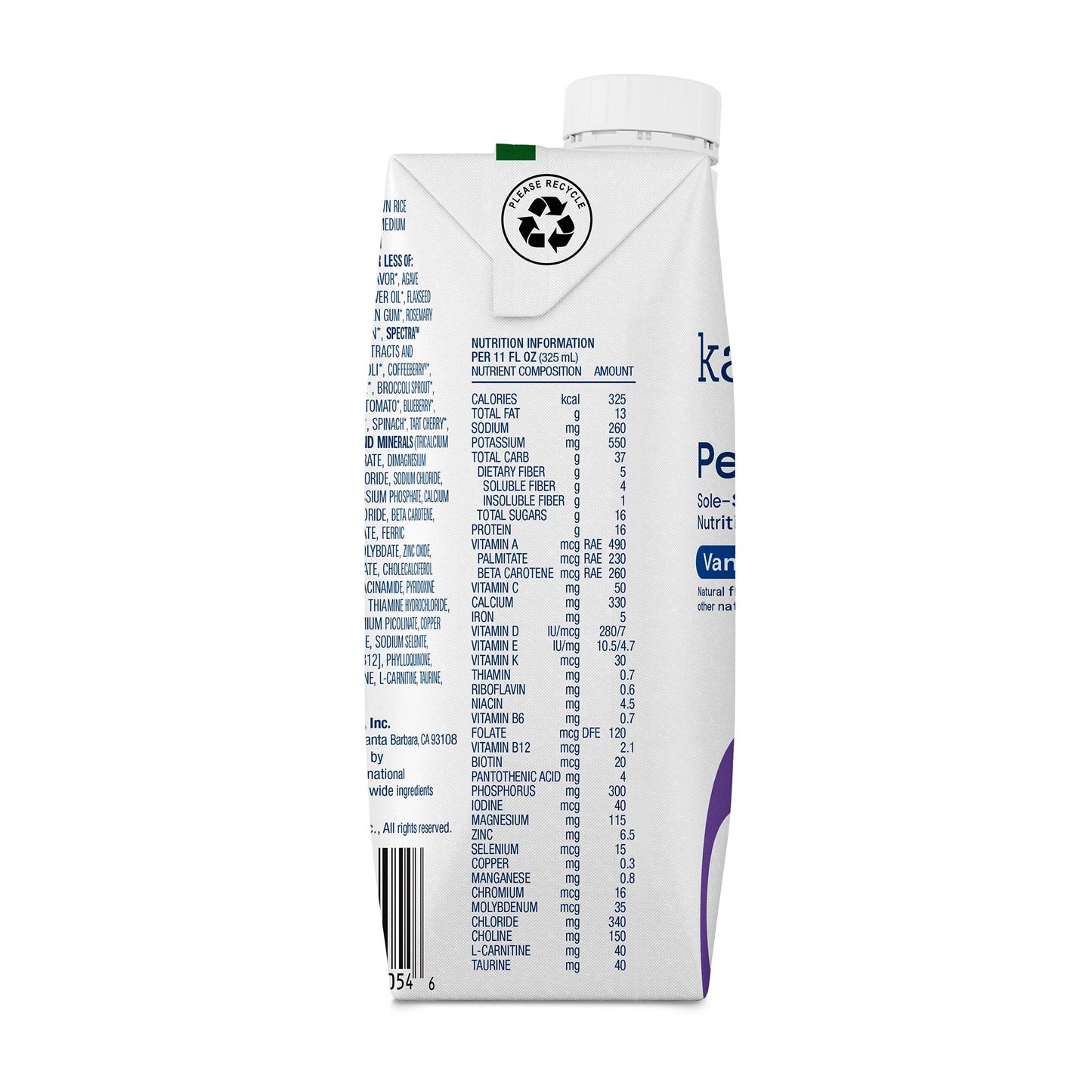 Kate Farms® Peptide 1.0 Vanilla Sole-Source Nutrition Formula, 11-ounce carton 811112030553