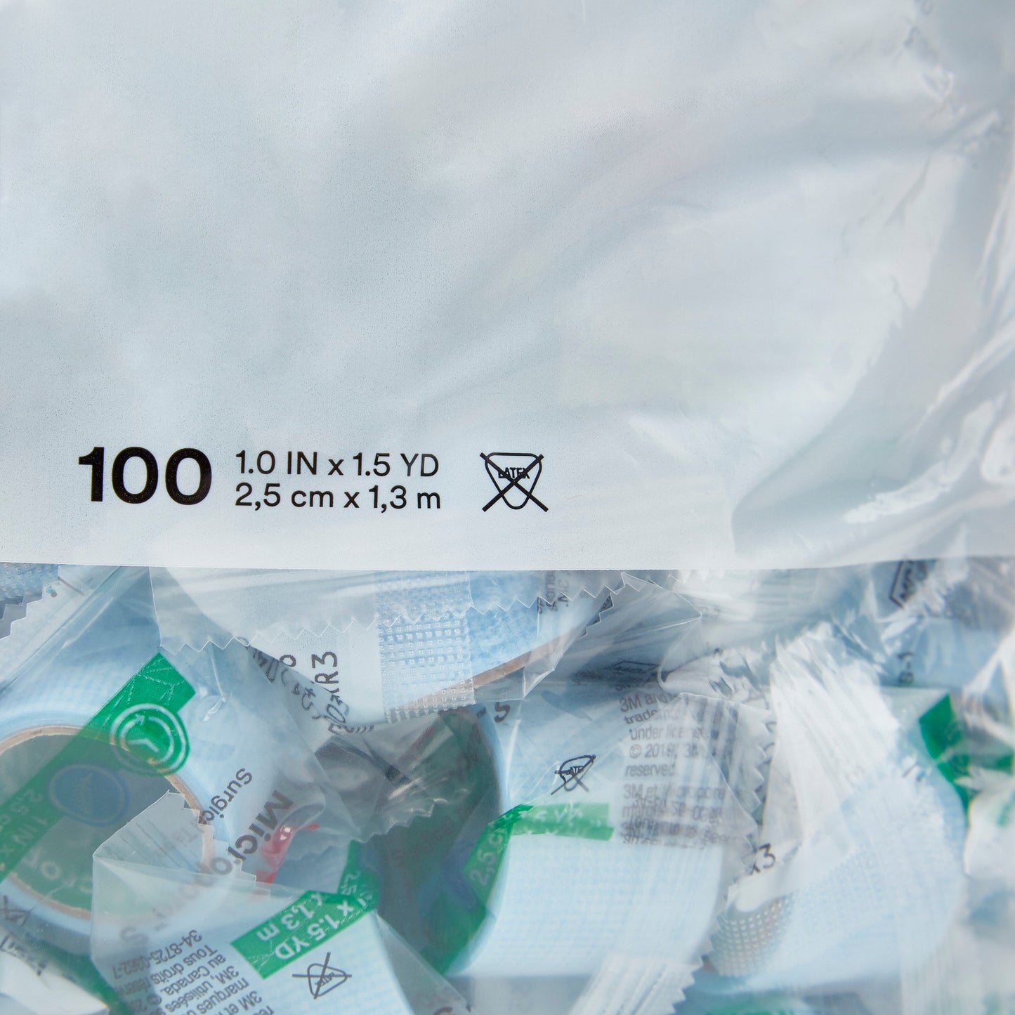 3M™ Micropore™ S Silicone Medical Tape, 1 Inch x 1-1/2 Yard, Blue 2770S-1