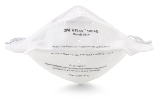Particulate Respirator / Surgical Mask 3M™ VFlex™ Medical N95 ASTM F1862 Elastic Strap Small 1804S