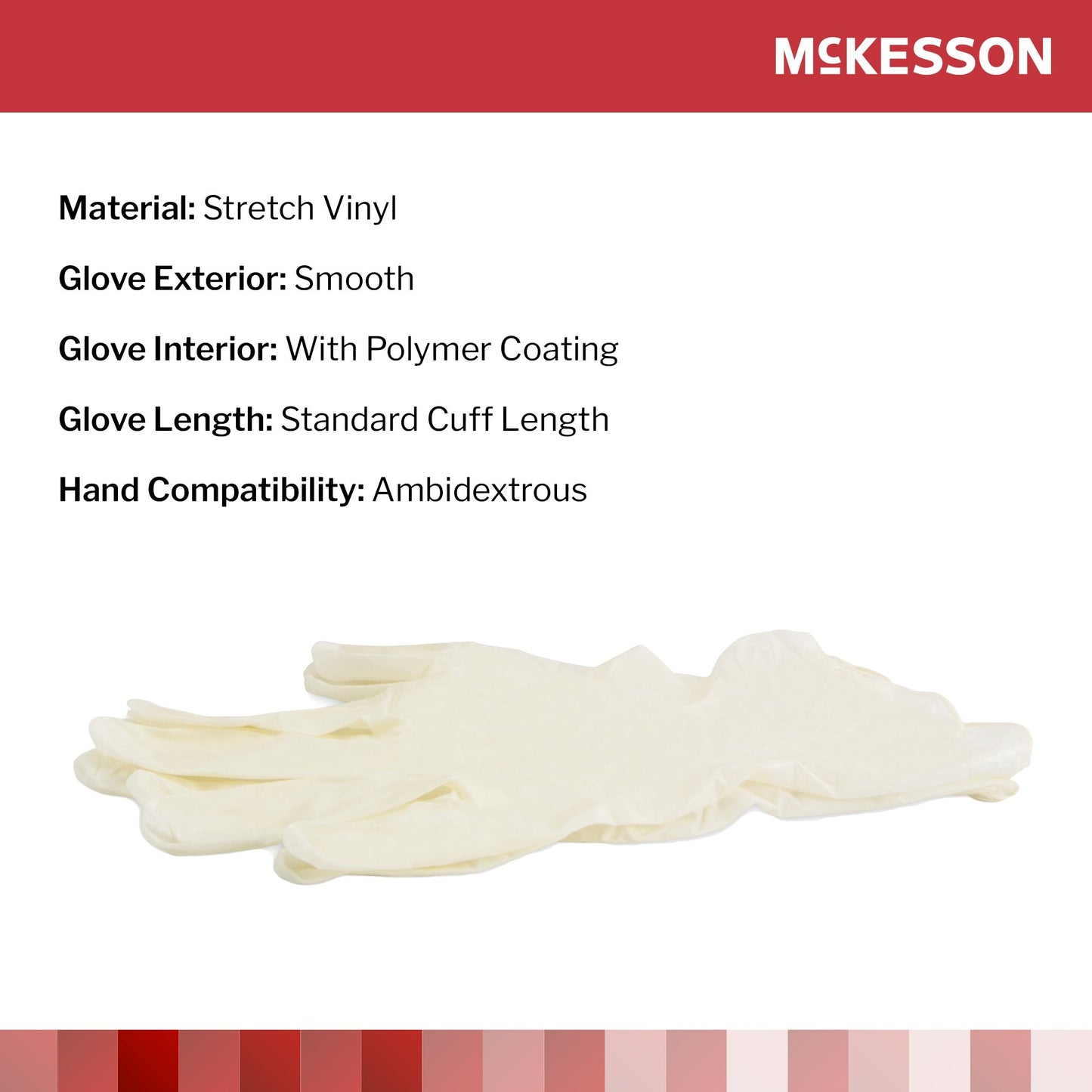 McKesson Stretch Vinyl Exam Glove, Medium, Ivory 14-816