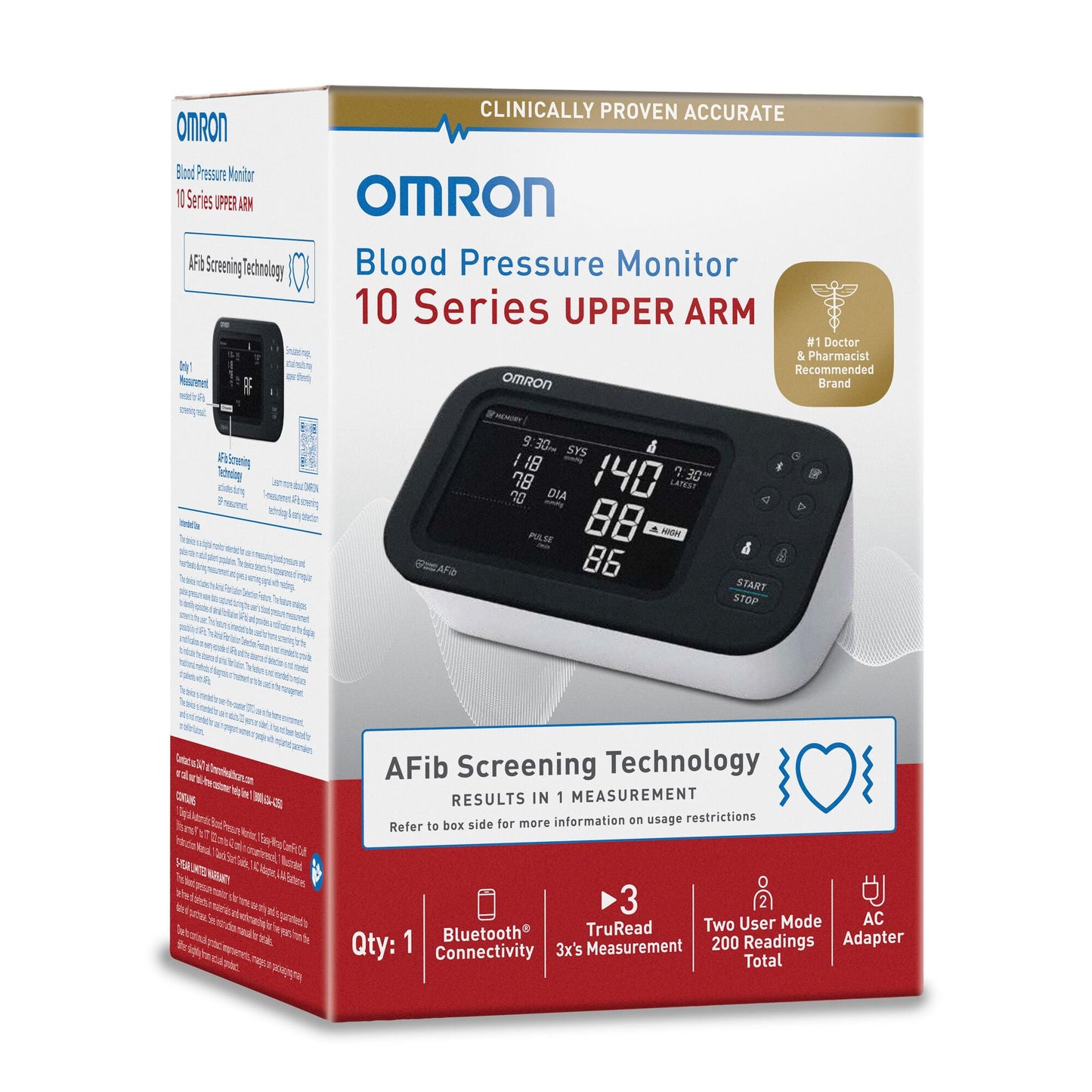 Digital Blood Pressure Monitor Omron 10 Series® Adult Cuff Nylon Cuff 9 to 17 Inch Desk Model BP7465