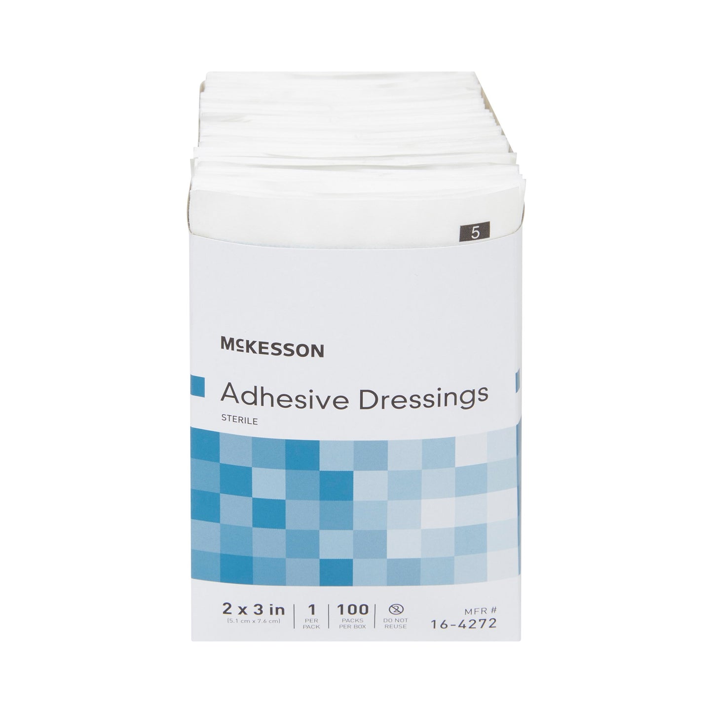 McKesson White Adhesive Dressing, 2 x 3 Inch 16-4272