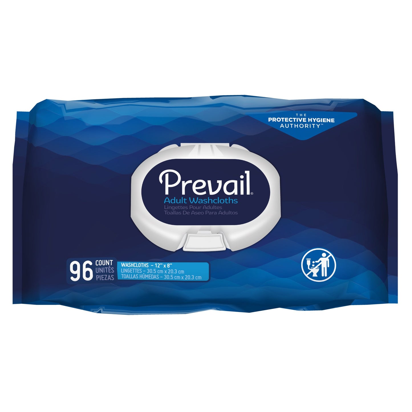 Prevail Adult Washcloths, Soft Pack, Aloe, Vitamin E, 8 x 12 Inch WW-720