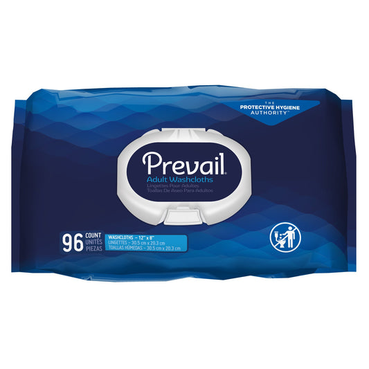 Prevail Adult Washcloths, Soft Pack, Aloe, Vitamin E, 8 x 12 Inch WW-720