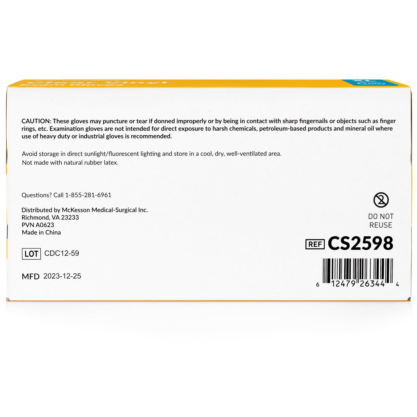 CareStock™ Vinyl Exam Glove, Extra Large, Ivory CS2598