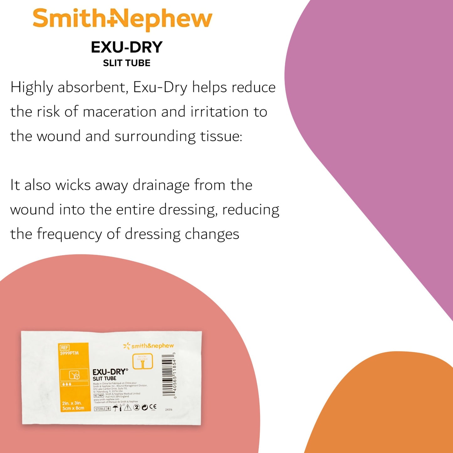 Exu-Dry Slit Tube Wound Dressing, 2 x 3 inch 5999PTM