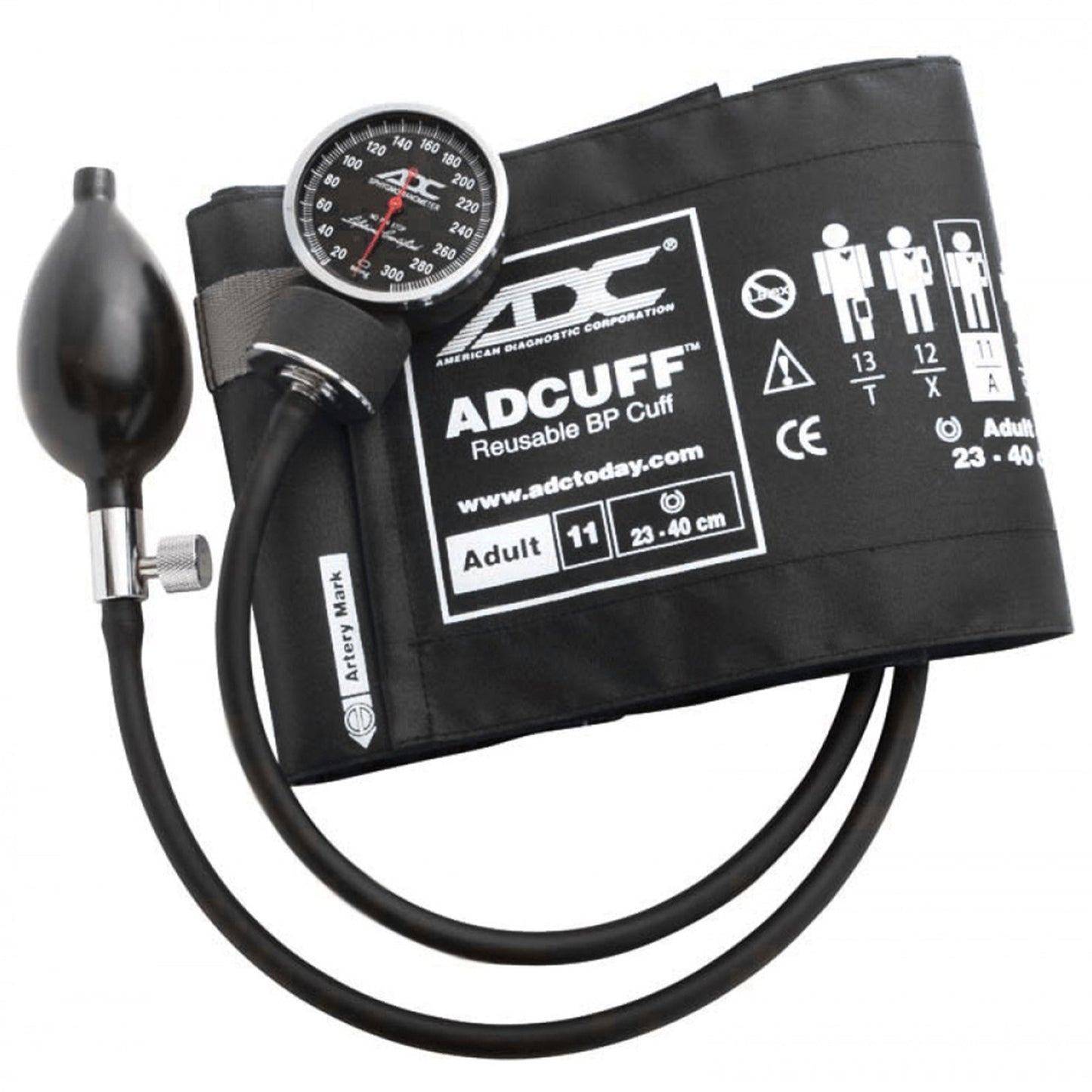 American Diagnostic Sphygmomanometer, Black, Size 11 Cuff, Pocket Size 720-11ABK