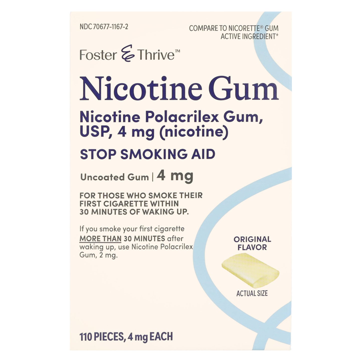 Foster & Thrive™ Nicotine Polacrilex 4 mg (Nicotine) Gum, Original Flavor 70677116702