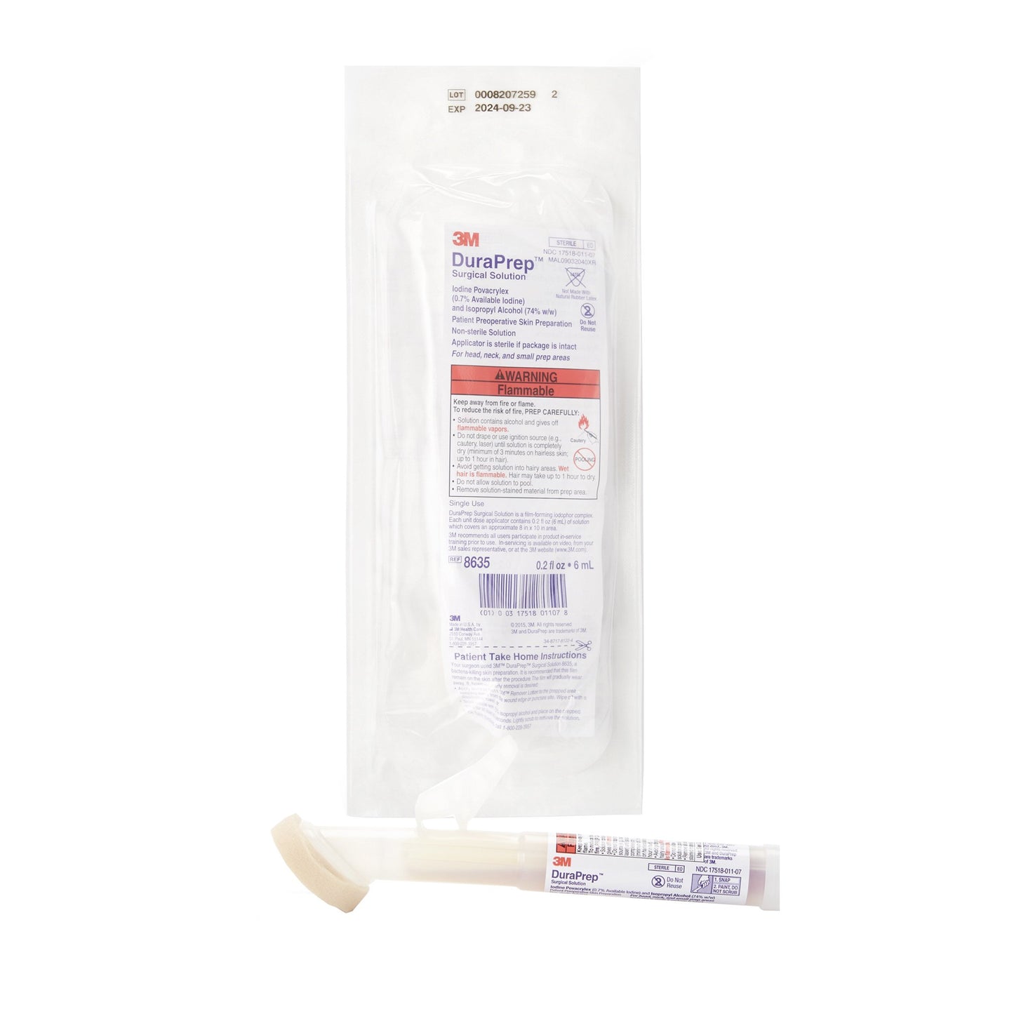 3M DuraPrep Prep Solution, Applicator, 6 mL 8635
