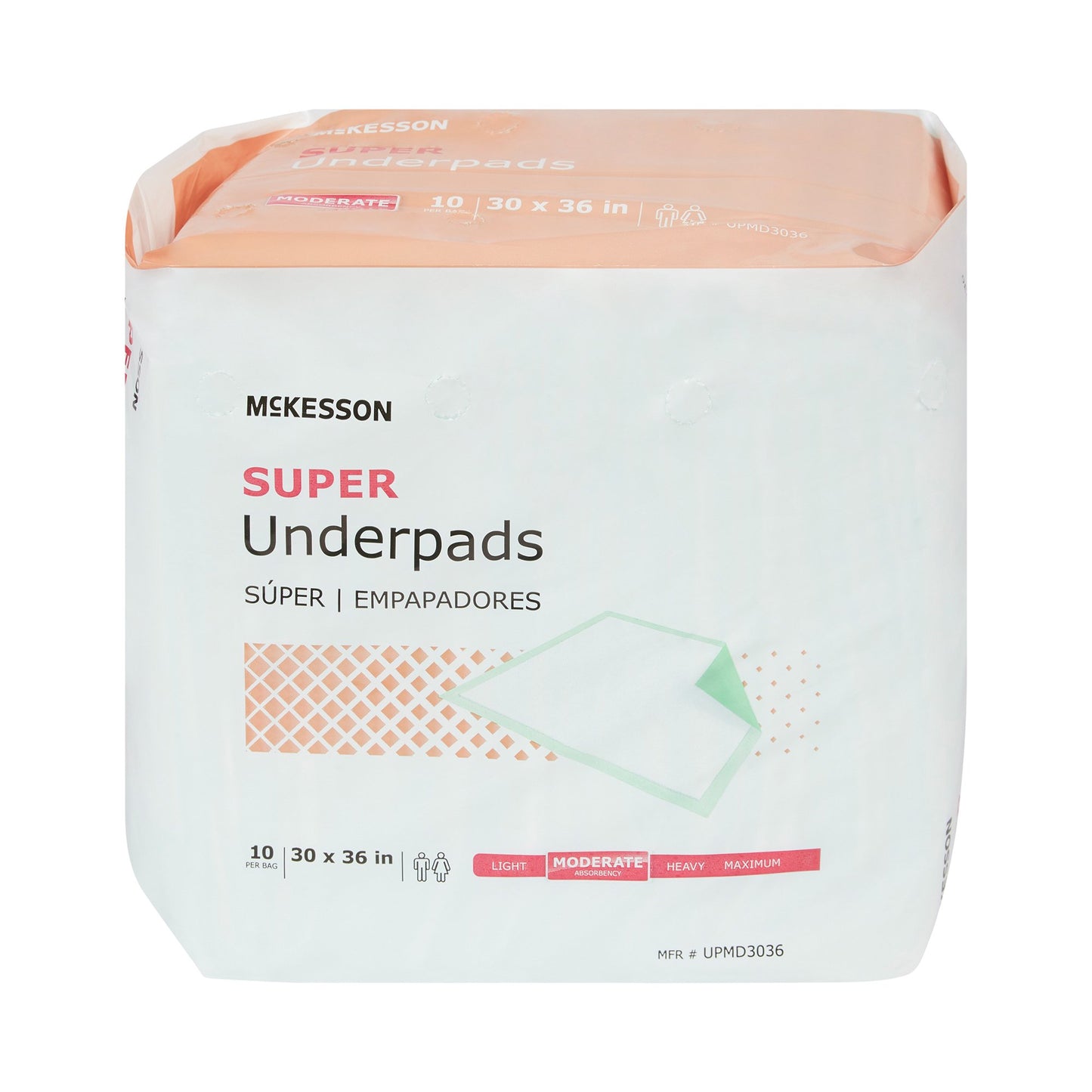 McKesson Super Moderate Absorbency Underpad, 30 x 36 Inch - 60 ct. UPMD3036