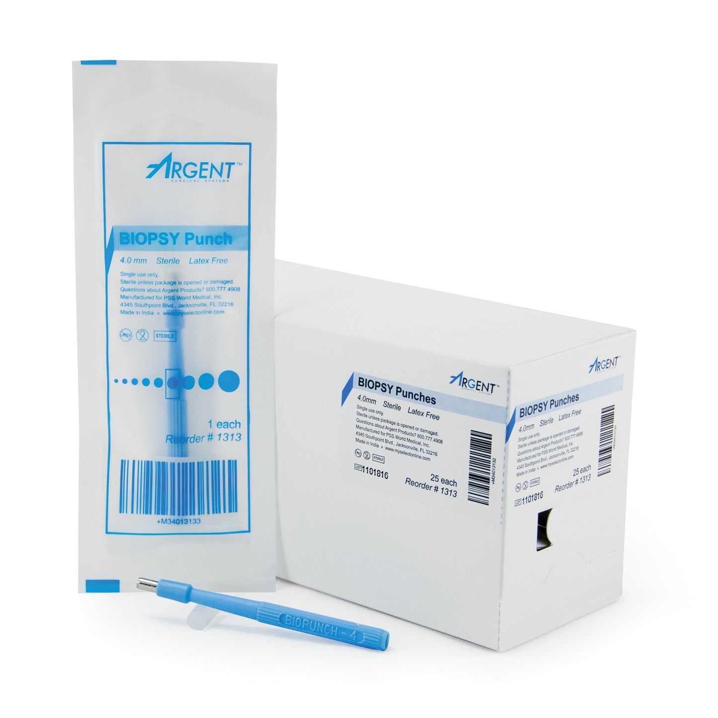 McKesson Argent™ Disposable Biopsy Punches, 4.0 mm 16-1313