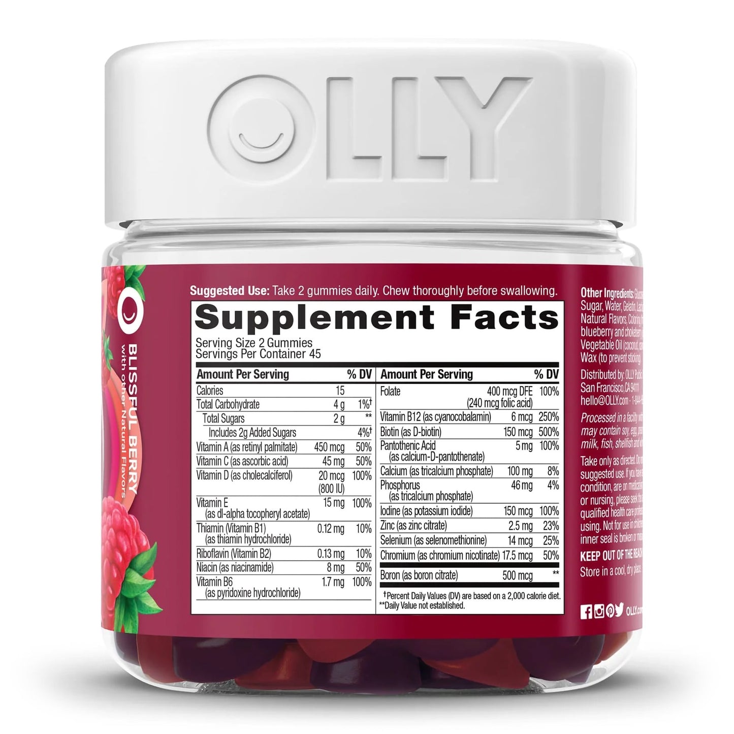 Olly The Perfect Women's Multi Gummies, Blissful Berry 85815800501