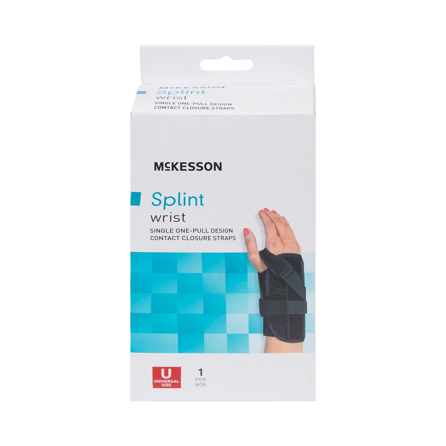 McKesson Right Wrist Splint with Single One-Pull Design, One Size Fits Most 155-81-87460