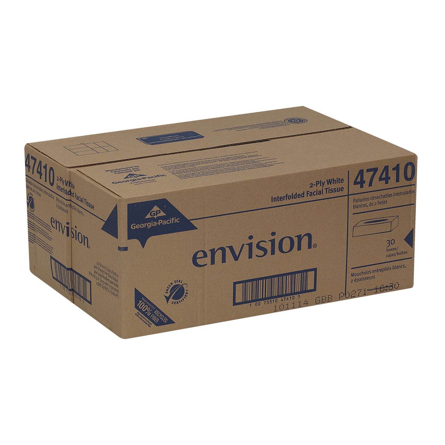 Envision Facial Tissue White 8 X 8-3/10 Inch 47410