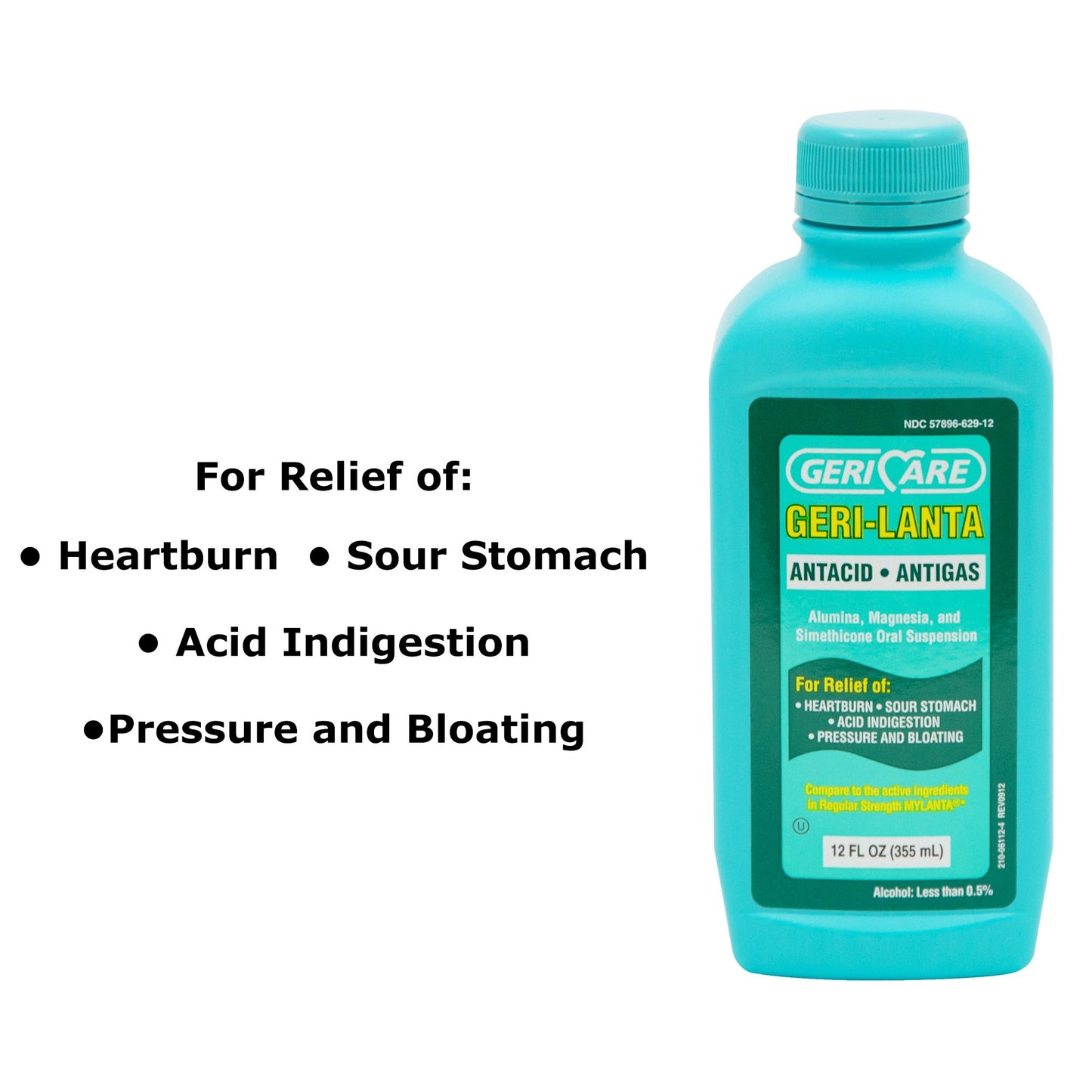 Geri-Care® Geri-Lanta Antacid Liquid Relief for Gas and Heartburn QMYL-12-GCP