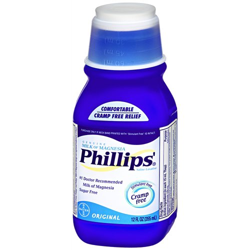 Laxative Phillips'® Milk of Magnesia Original Flavor Liquid 12 oz. 400 mg / 5 mL Strength Magnesium Hydroxide - 12843035302