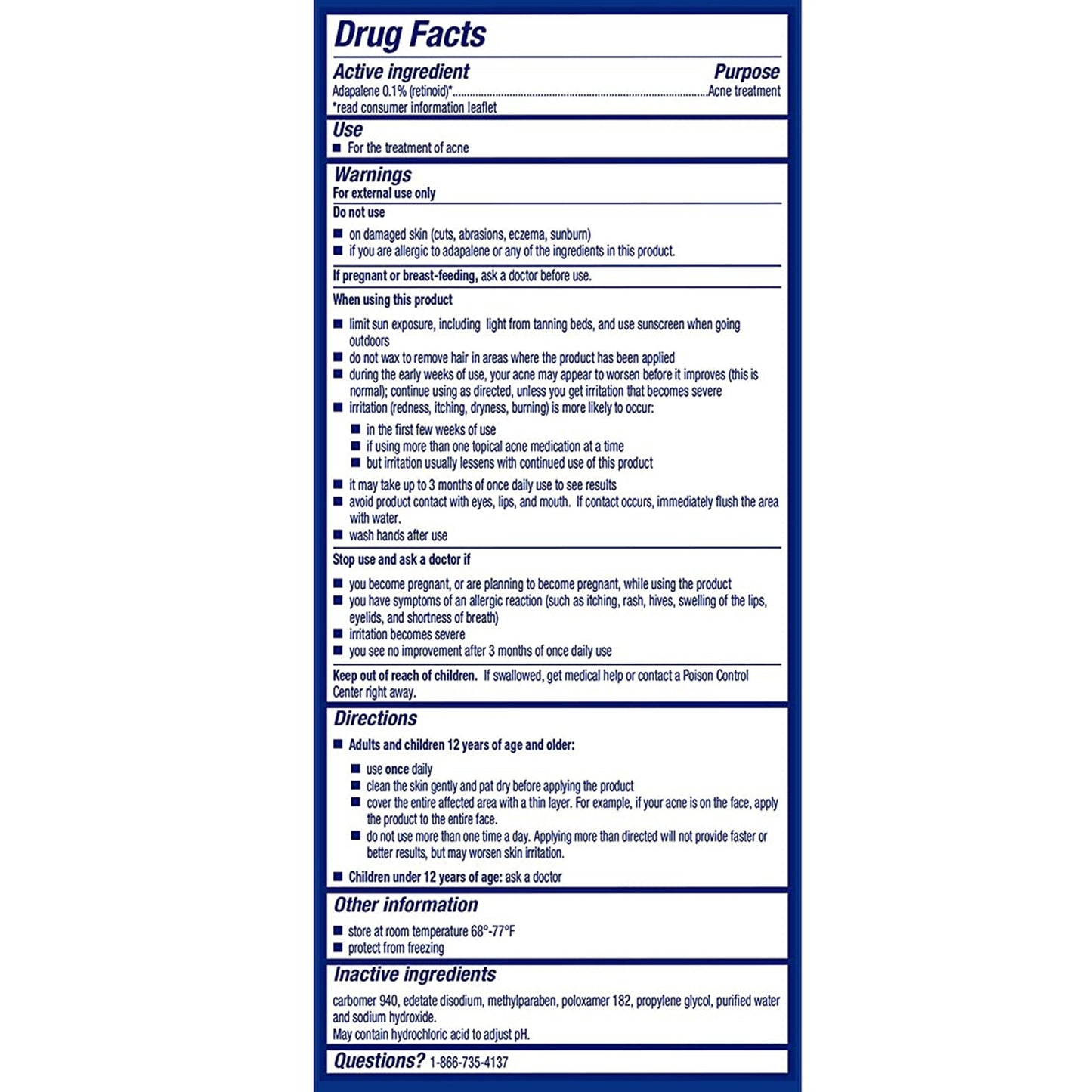 Differin Gel Acne Treatment 00299492030