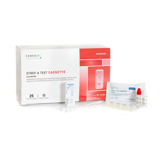 Respiratory Test Kit McKesson Consult™ Strep A Test 25 Tests CLIA Waived - 181-34125