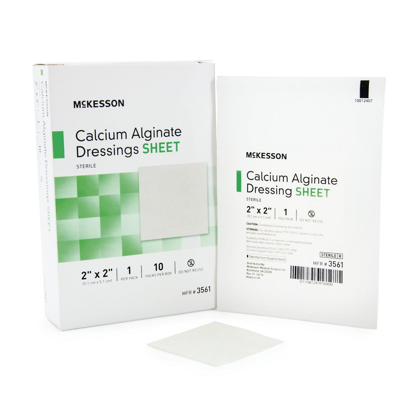 McKesson Alginate Dressing, 2 x 2 Inch 3561