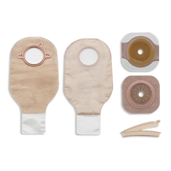 New Image™ 19103 2-Piece Clear Ileostomy/Colostomy Pouch, 57mm Flange, Red Match 19103