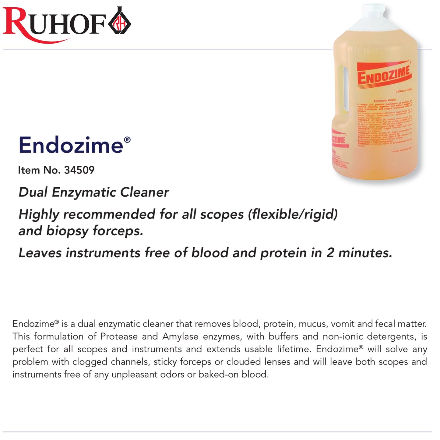Endozime® Dual Enzymatic Instrument Detergent 34509-27