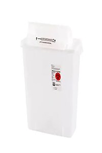 SharpStar™ In-Room™ Multi-purpose Sharps Container, 3 Gallon, 16½ x 13¾ x 6 Inch 8536SA