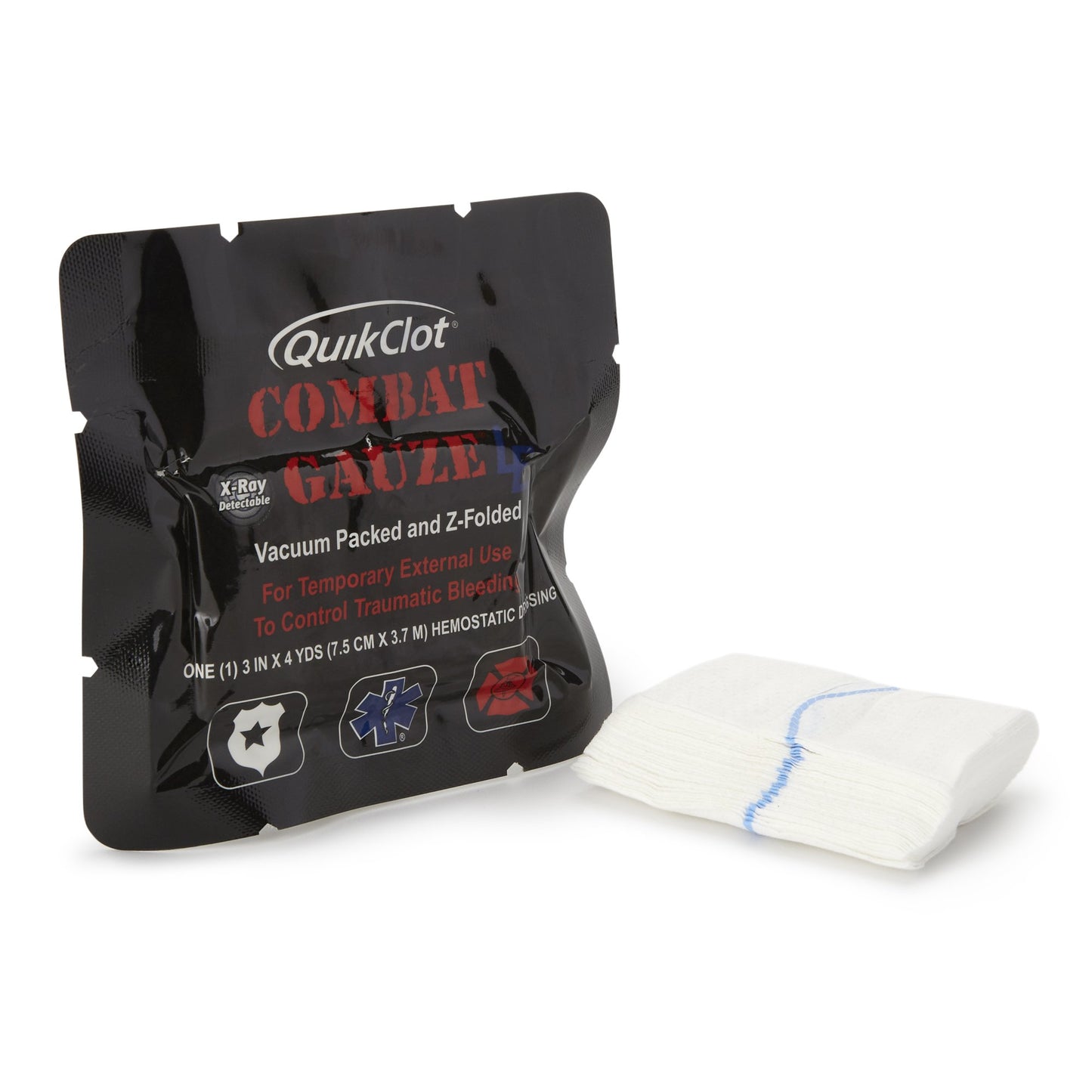 QuikClot Combat Gauze® LE Hemostatic Dressing, 3 Inch x 4 Yard 350