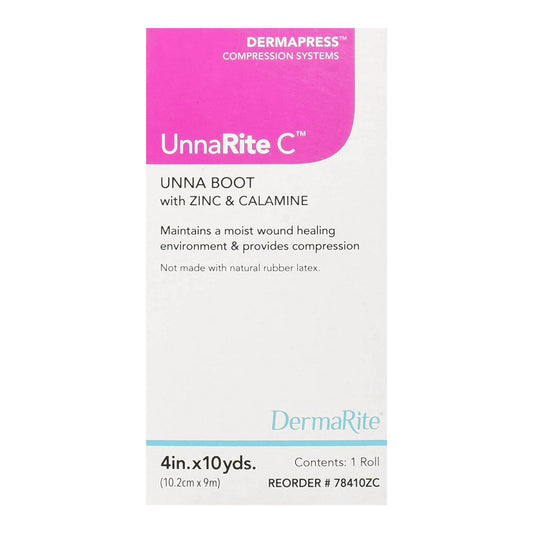 Unna Boot UnnaRite C™ Zinc Oxide / Calamine 4 Inch X 10 Yard - 78410ZC