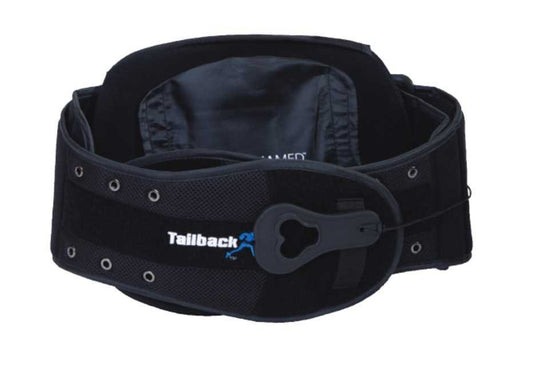 Back Brace Tailback 42™ One Size Fits Most Hook and Loop with Single Pulley System Closure 25 to 56 Inch Waist Circumference Adult TB042-2