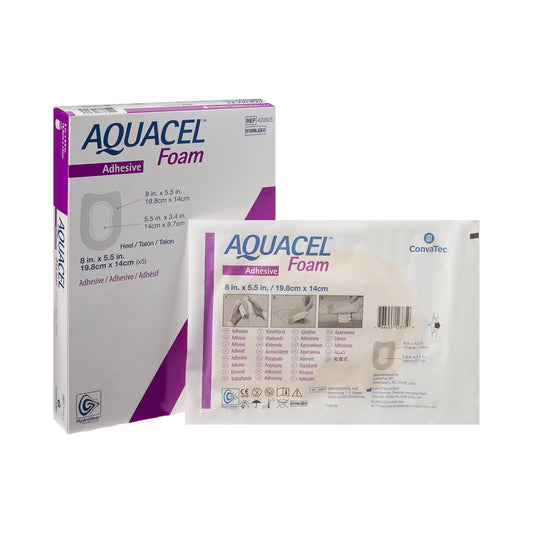 Aquacel® Silicone Adhesive with Border Silicone Foam Dressing, 5½ x 8 Inch 420625