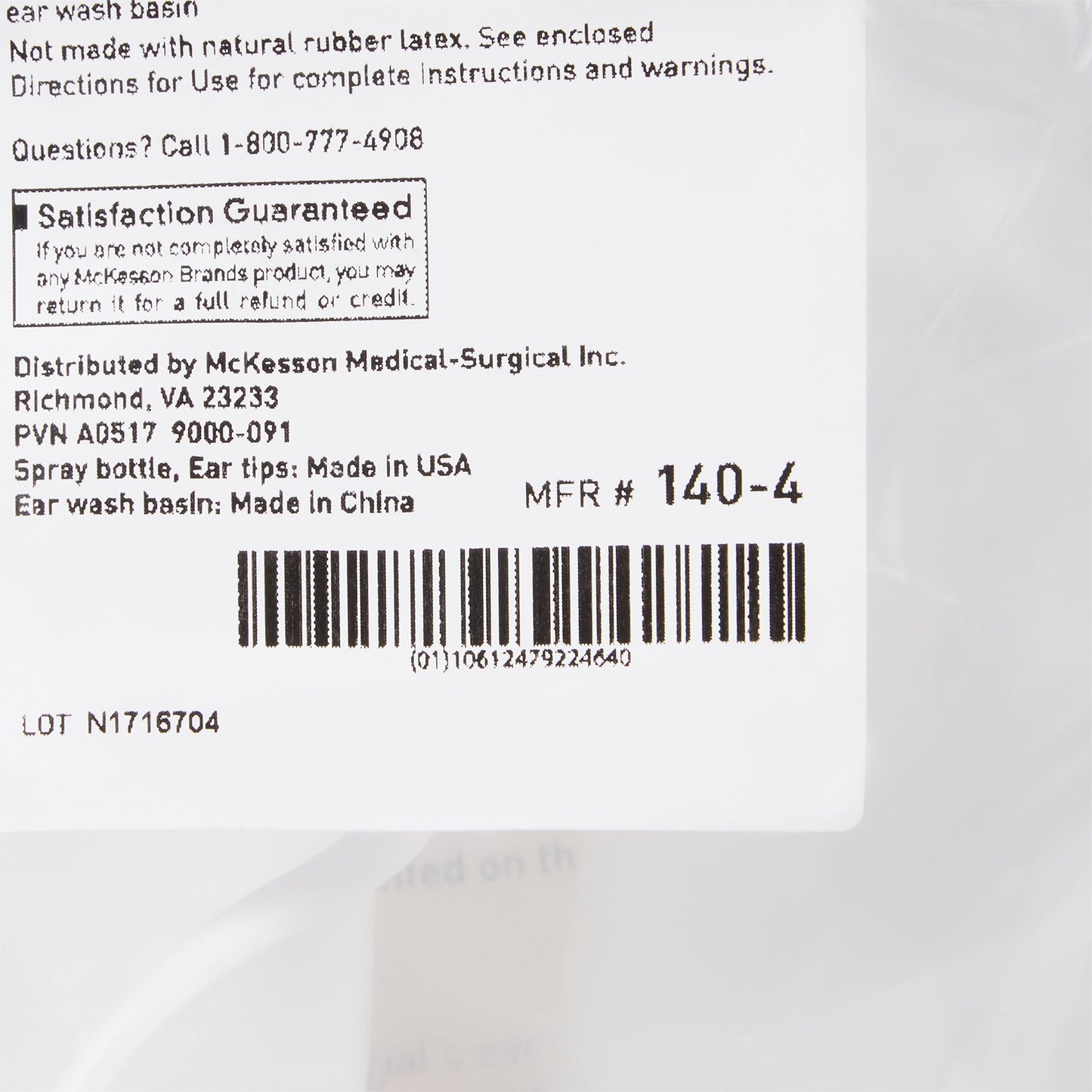McKesson Ear Wash System Kit with Rigid Tube and 23 Ear Tips 140-4