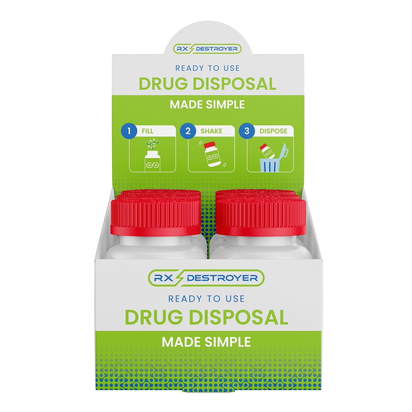 Rx Destroyer™ Drug Disposal Pouch for use with Pharmaceutical Disposal System RX4-6POP