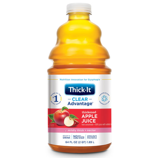 Kent Precision Foods Thick-It Clear Advantage Nectar Consistency Apple Thickened Beverage, 64-ounce Bottle B454-A5044, Case of 4