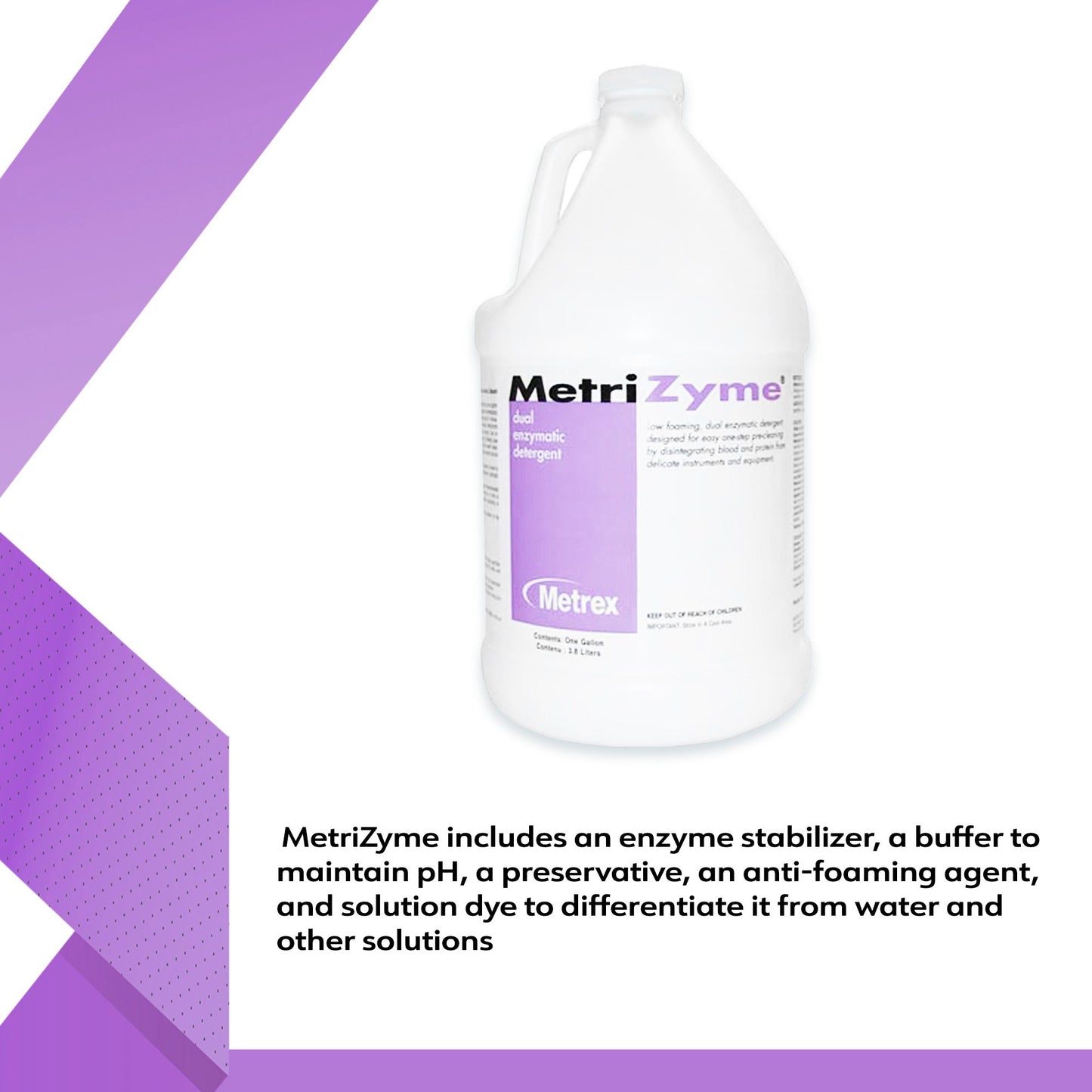 MetriZyme® Dual Enzymatic Instrument Detergent, 1 gal Jug 10-4000