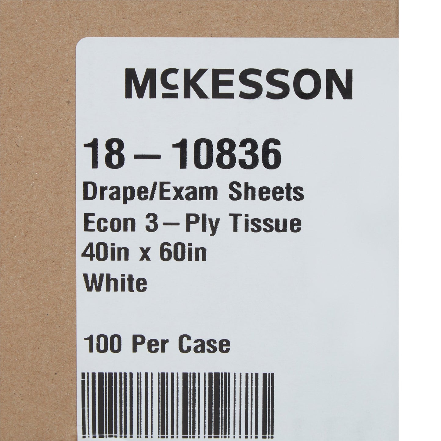 McKesson Nonsterile Physical Exam Drape, 40 x 60 Inch 18-10836