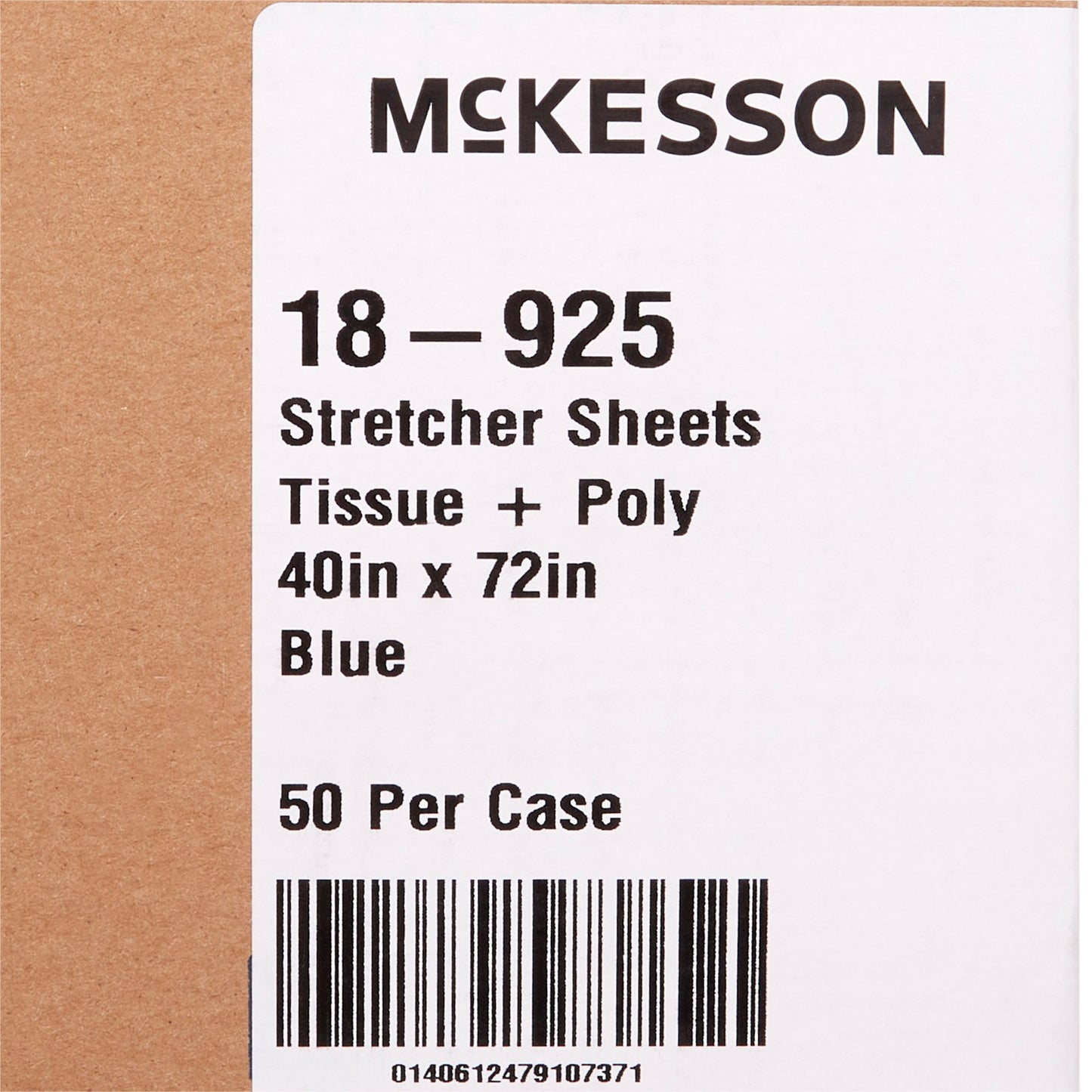 McKesson Blue Flat Stretcher Sheet, 40 x 72 Inch 18-925