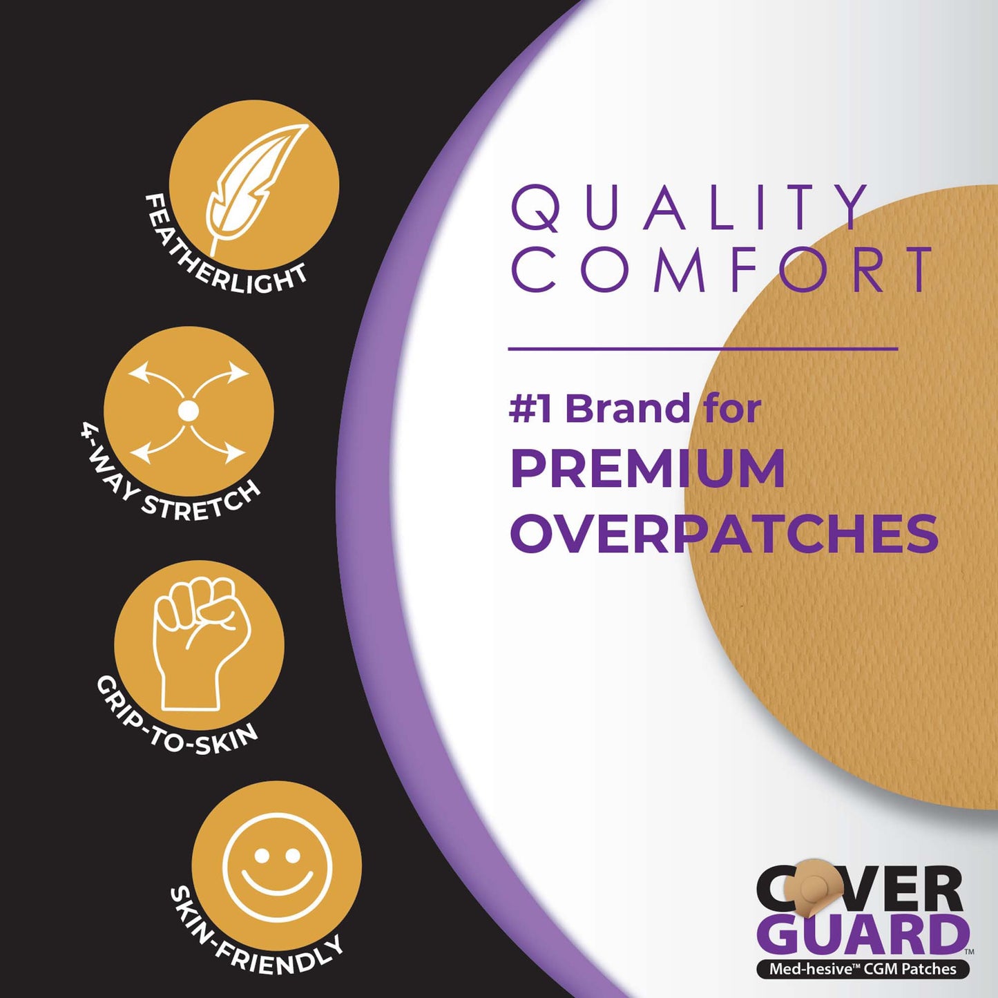 Sensor Overpatch CoverGuard Tan For Dexcom G7 Sensor 101-201T