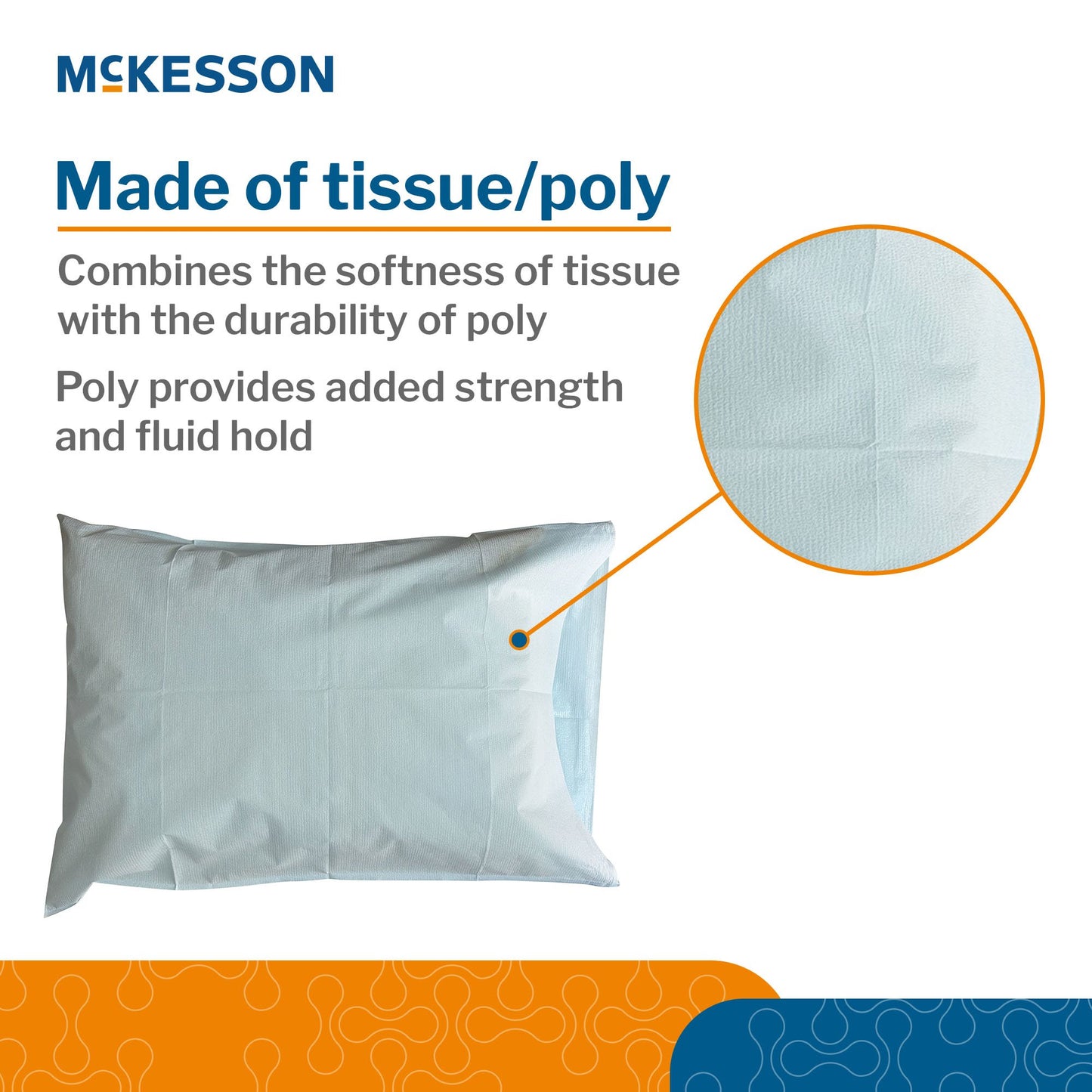 Pillowcase McKesson Standard Blue Disposable 16-JCPM8