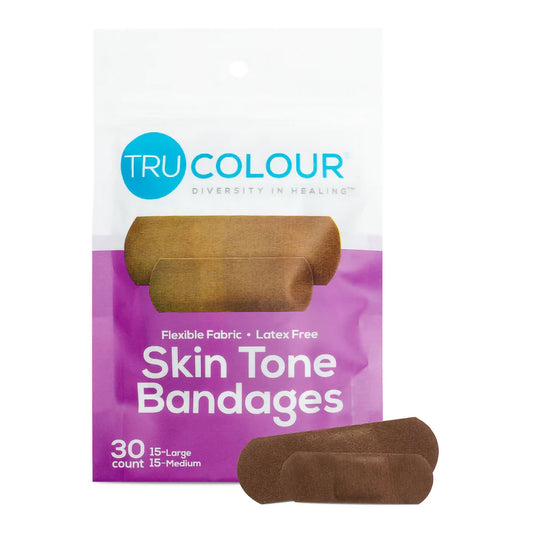 Waterproof Adhesive Strip Tru-Colour® 1 X 3 Inch Fabric Rectangle Dark Brown Sterile - TCB-141